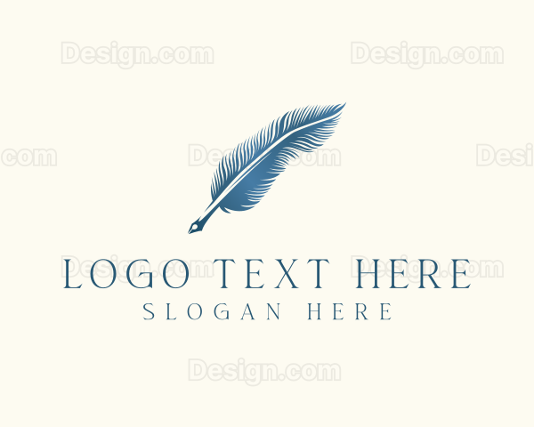 Elegant Feather Pen Logo