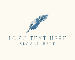 Copywriting - Elegant Feather Pen logo design