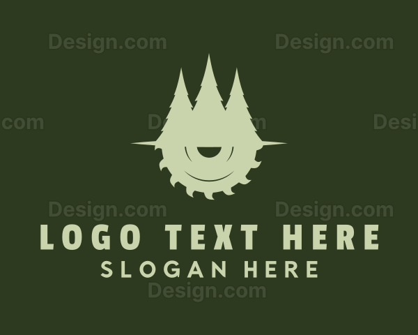 Tree Circular Saw Forest Logo