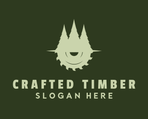 Tree Circular Saw Forest logo design