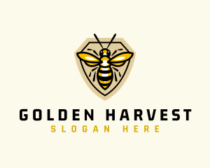 Bee Insect Shield logo design