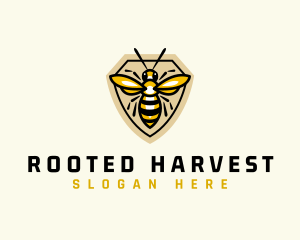 Bee Insect Shield logo design