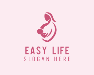 Child Mom Breastfeed logo design