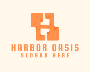 Orange Letter H logo design