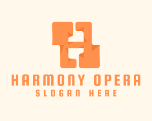 Orange Letter H logo design