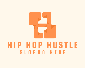 Orange Letter H logo design