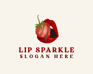 Strawberry Lips Dessert logo design