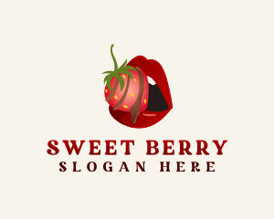 Strawberry Lips Dessert logo design