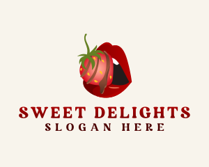 Strawberry Lips Dessert logo design