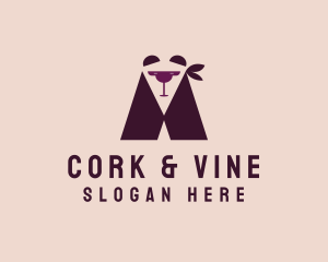 Wine Bar Panda  logo design