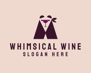 Wine Bar Panda  logo design