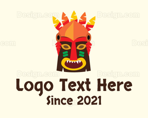 Tiki Tribal Mask Logo