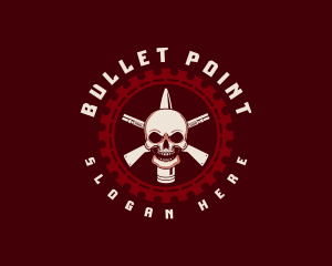 Skull Gun Bullet logo design