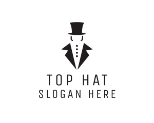 Top Hat Tuxedo Gentleman logo design