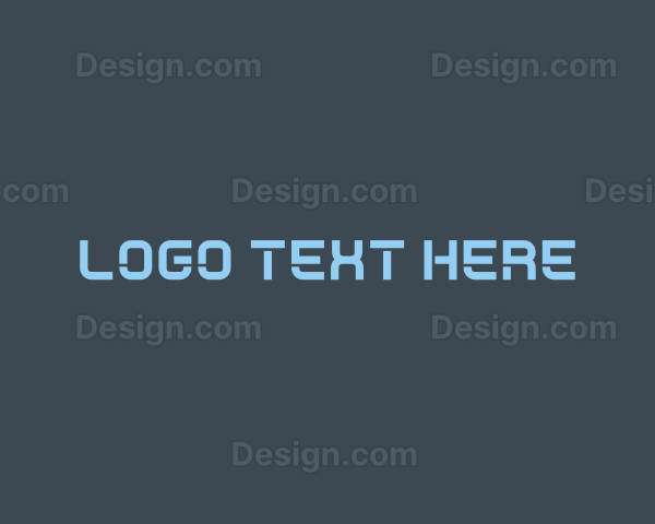 Blue Generic Stencil Wordmark Logo