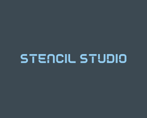 Blue Generic Stencil Wordmark logo