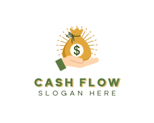 Dollar Cash Pouch Hand logo design