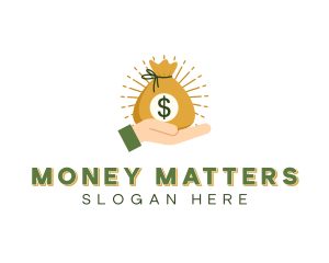 Dollar Cash Pouch Hand logo design