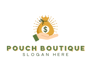 Dollar Cash Pouch Hand logo design