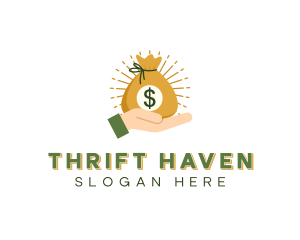 Dollar Cash Pouch Hand logo design