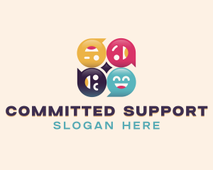 Team Support Emoji logo design