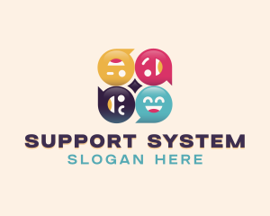 Team Support Emoji logo design