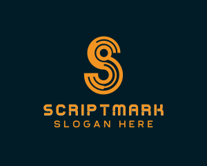 Circuit Software Letter S logo design