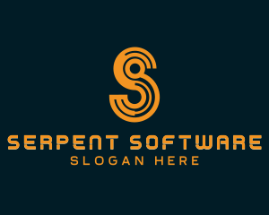 Circuit Software Letter S logo design