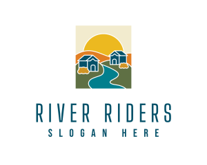 Sunset River Houses logo design