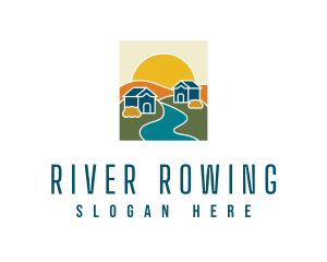 Sunset River Houses logo design