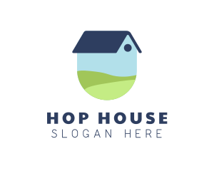 Blue Residential House logo design