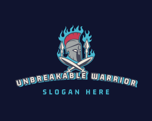 Spartan Warrior Spear logo design