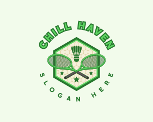 Badminton Racket Shuttlecock Logo