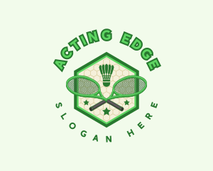 Badminton Racket Shuttlecock logo design