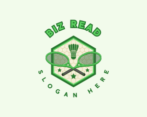 Badminton Racket Shuttlecock logo design