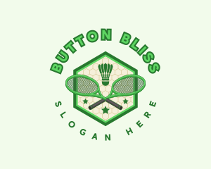 Badminton Racket Shuttlecock logo design