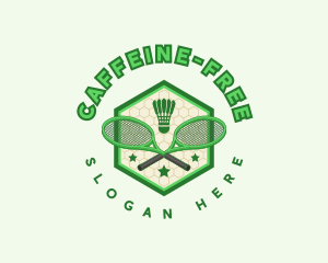 Badminton Racket Shuttlecock logo design