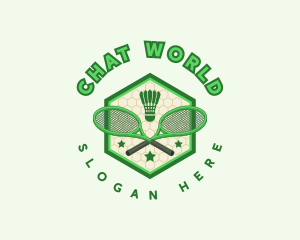 Badminton Racket Shuttlecock logo design