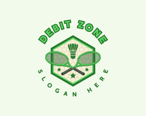 Badminton Racket Shuttlecock logo design