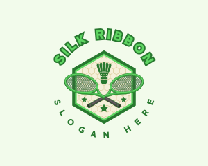 Badminton Racket Shuttlecock logo design