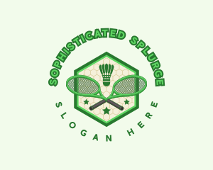 Badminton Racket Shuttlecock logo design