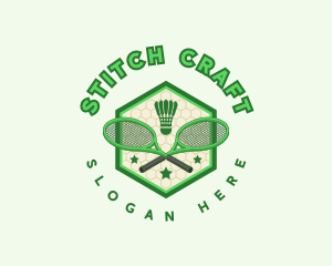 Badminton Racket Shuttlecock logo design