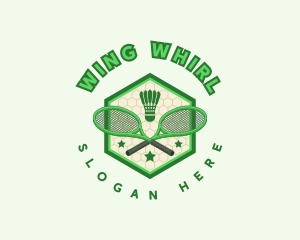 Badminton Racket Shuttlecock logo