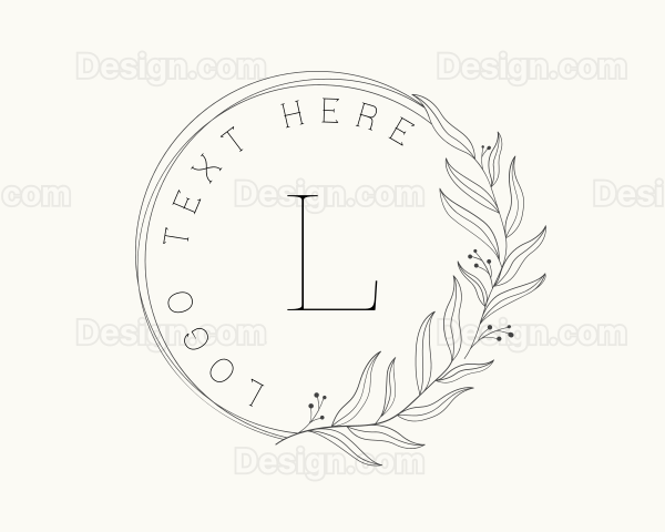 Wedding Leaf Wreath Logo