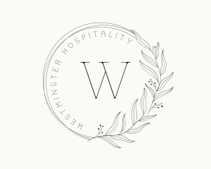 Wedding Leaf Wreath Logo