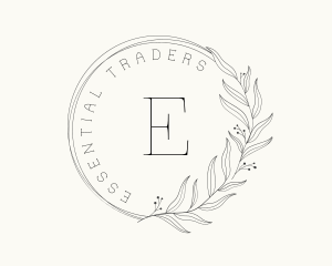 Wedding Leaf Wreath logo design