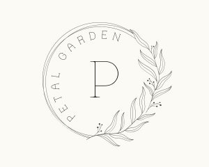 Wedding Leaf Wreath logo design