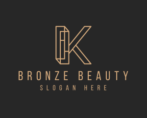 Bronze Minimal Letter K  logo