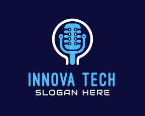 Tech Microphone Recording logo design