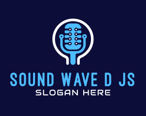 Tech Microphone Recording logo design